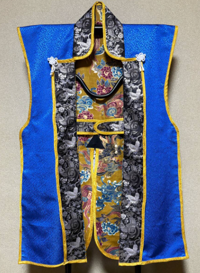 Royal Blue & Black Jinbaori front
