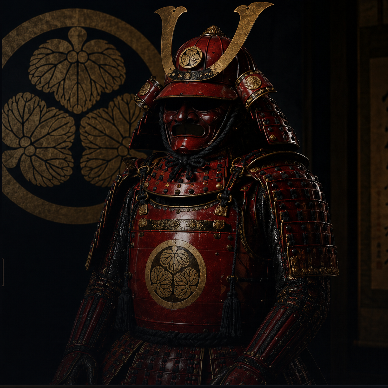 Red Japanese samurai armor